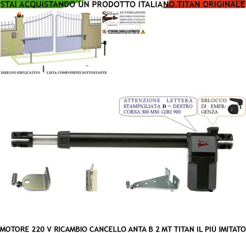 Pistone cancello destro - destro, motore