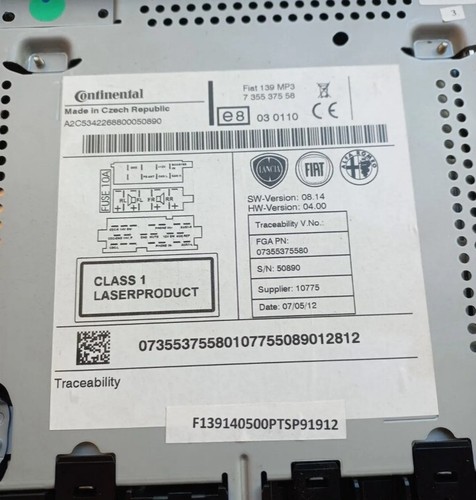 Codice sblocco autoradio fiat - codice,