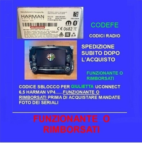 Codice sblocco radio - sblocco,